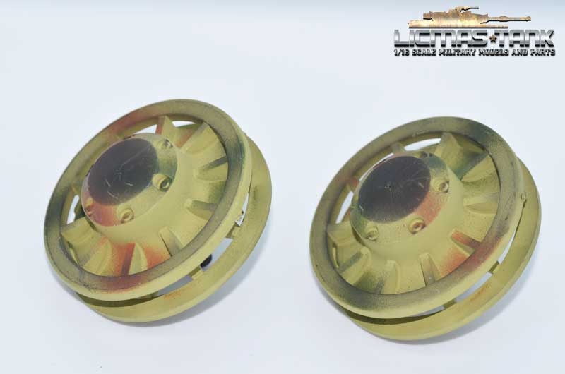 Tiger 1 Kunststoff 1Paar Leiträder Tarn lackiert 1:16