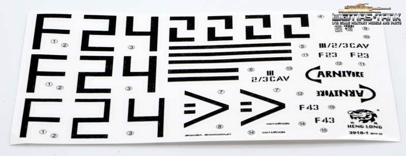 Abrams M1 Decal Aufkleberset von Heng Long 3918