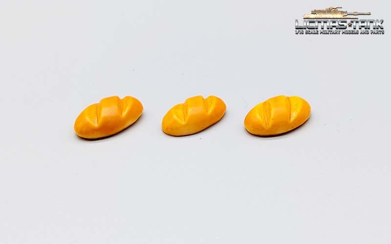 Dreier Set Brote aus Kunststoff in 1/16 für Diorama