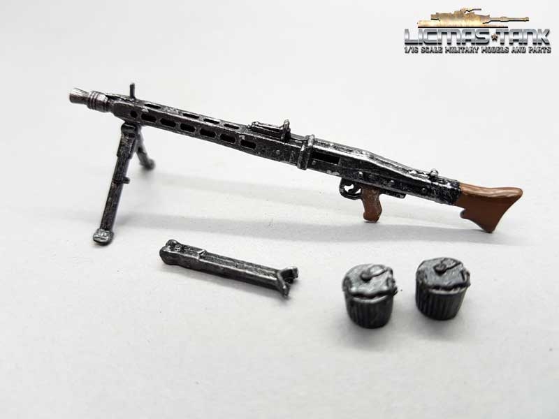B WARE 1/16 MG 42 deutsches Maschinengewehr Set Wehrmacht WW2 Metall lackiert
