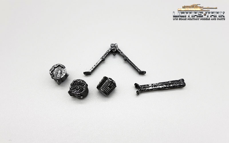 Restposten 1/16 MG 42 Zubehör Set mit Trommelmagazin Wehrmacht WW2 Metall lackiert