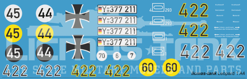 1/16 Decalsatz Leopard 1 A4