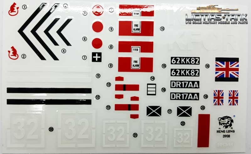 3908 Challenger2 Heng Long Decal 3908 Challenger2 Heng Long Decal