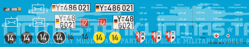 1/16 Decalsatz Bundeswehr LKW MAN 630 Emma