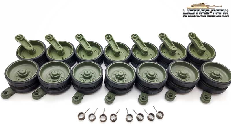 Metalllaufrollenset lackiert Metall Laufrollen 1:16 Heng Long Leopard 2 A6 licmas-tank