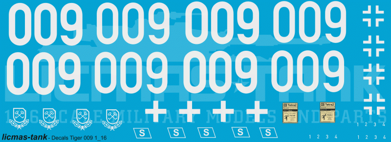 1/16 Decalsatz Wehrmacht Tiger 1 Frankreich 1944