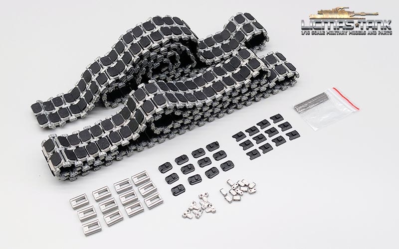 RC Panzer M1A2 Abrams Metallkettensatz mit Gummi Kettenpolster 1:16