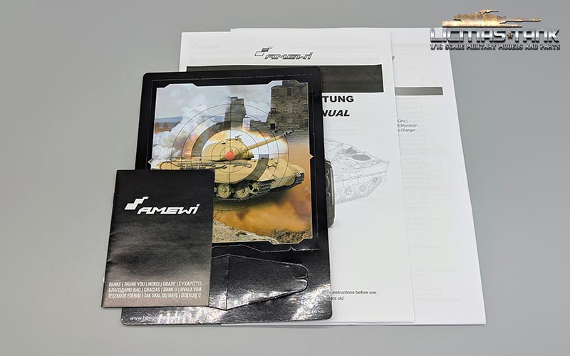 Original Amewi RC Panzer T34/85 Anleitung Heng Long V6.0 / V7.0 mit Zielscheibe Original Amewi RC Panzer T34/85 Anleitung Heng Long V6.0 / V7.0 mit Zielscheibe
