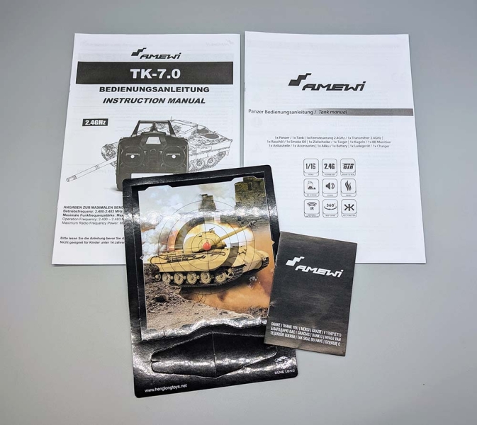Original Amewi RC Panzer Königstiger Anleitung 3888 Heng Long V6.0 / V7.0 mit Zielscheibe