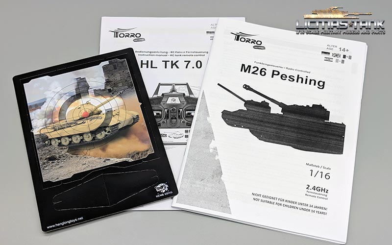 Original Torro RC Panzer M26 Snow Leopard Anleitung Heng Long V6.0 / V7.0 mit Zielscheibe