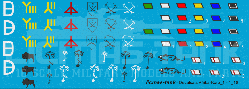 1/16 Decalsatz Wehrmacht Afrika Korps 1