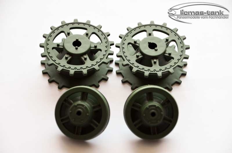 Heng Long Panzer Jagdtpanther Leit- und Treibräder aus Kunststoff 1:16