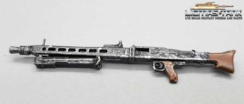 1/16 MG 42 deutsches Maschinengewehr Metall lackiert WW2 mit eingeklapptem Zweibein