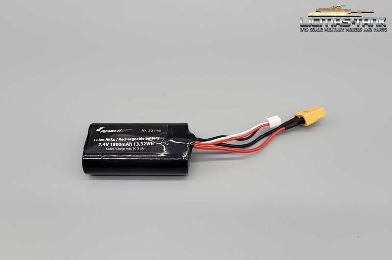 Li-ion Akku 7.4 Volt 1800 mAh Ersatzakku Original Heng Long mit XT60 Stecker (Amewi) Li-ion Akku 7.4 Volt 1800 mAh Ersatzakku Original Heng Long mit XT60 Stecker (Amewi)