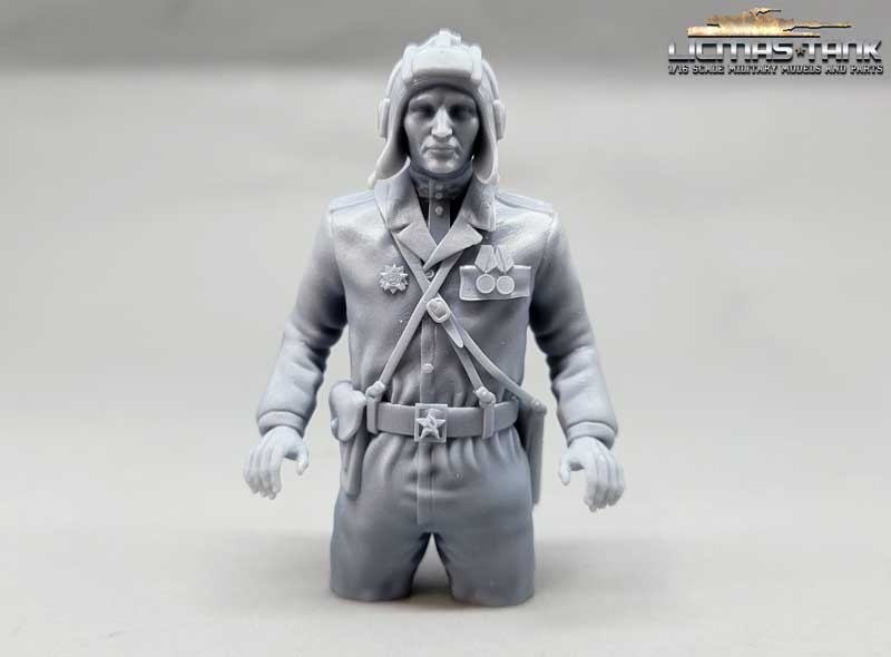 1/16 Figur russischer Panzerkommandant für WW2 Modelle unbemalt aus Resin