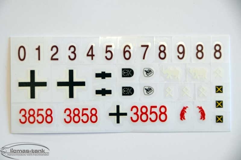 Panzer 4 F-1 Aufkleber Set Decal Heng Long 1:16 Panzer 4 F-1 Aufkleber Set Decal Heng Long 1:16